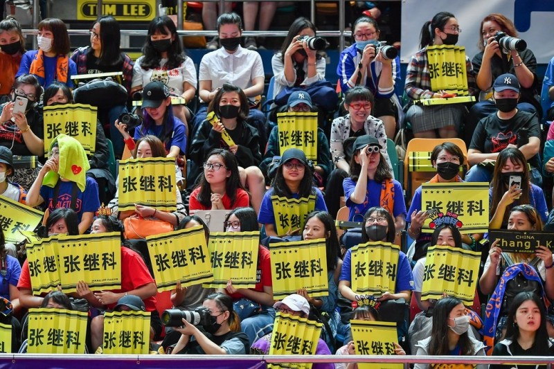 張繼科每場出賽都吸引不少粉絲進場加油。（取自國際桌總官網）