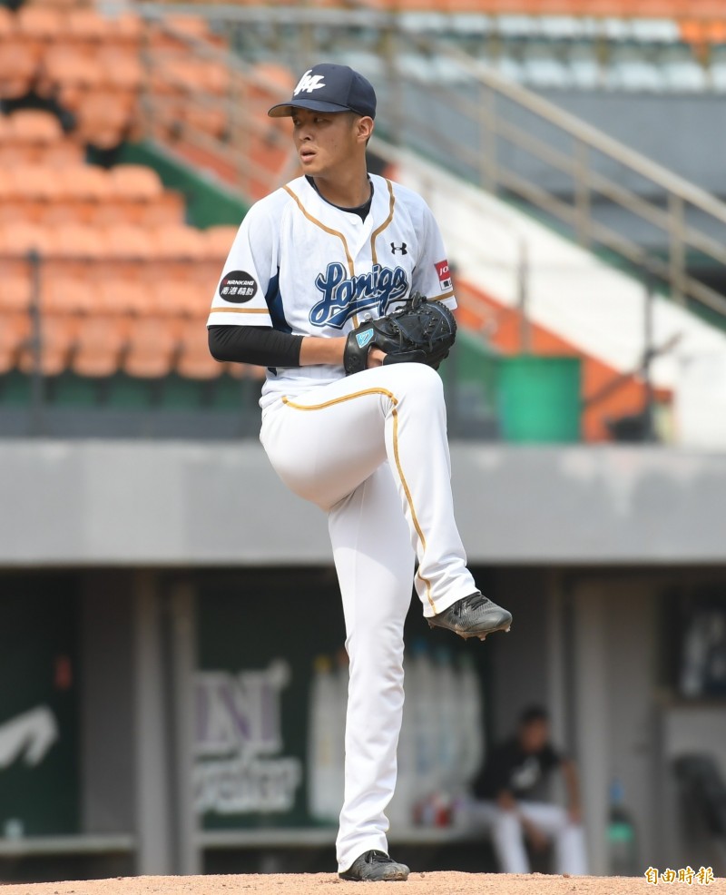 Lamigo二軍先發投手林逸翔。（記者黃志源攝）
