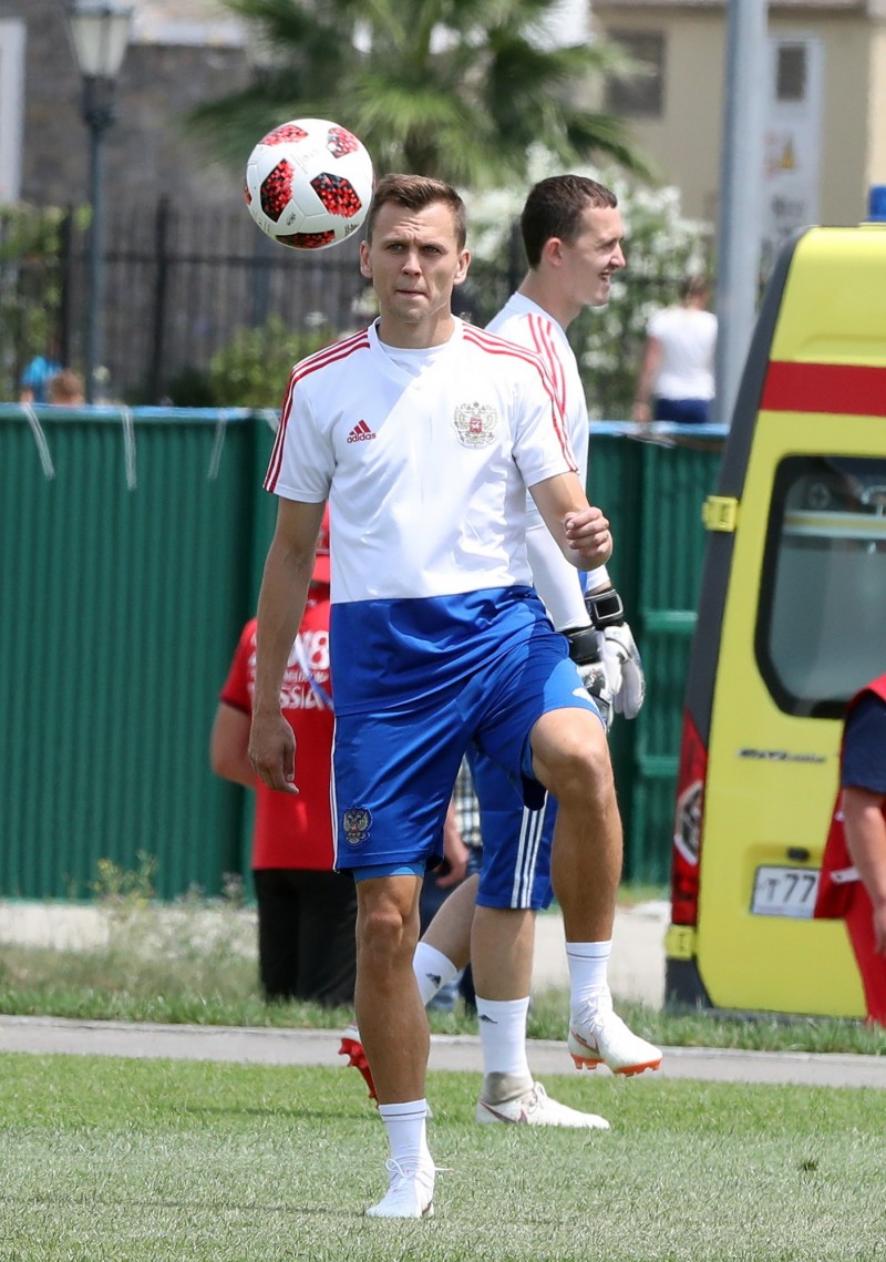 俄羅斯切里謝夫備戰對克羅埃西亞一戰。（歐新社）