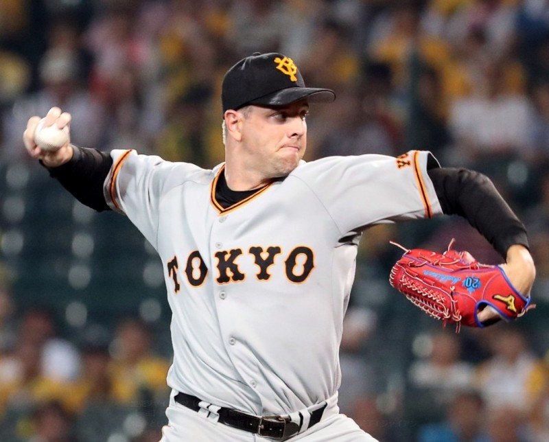 巨人後援投手馬錫森成功守下勝利。（取自讀賣巨人官方推特）