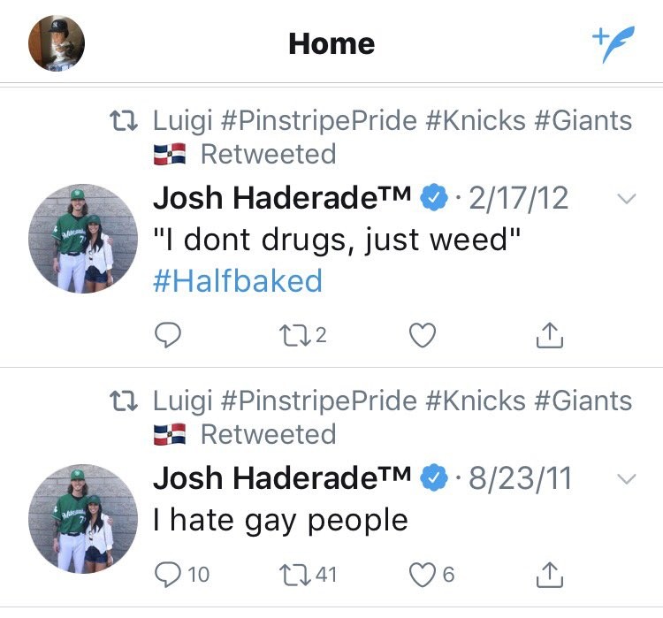 哈德表示自己吸食大麻，以及痛恨同性戀。（圖片擷取自推特）
