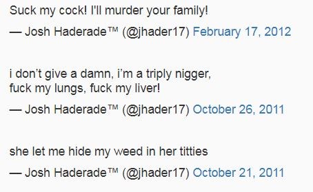 哈德發出性要脅以及歧視性、仇女言論。（圖片擷取自推特）