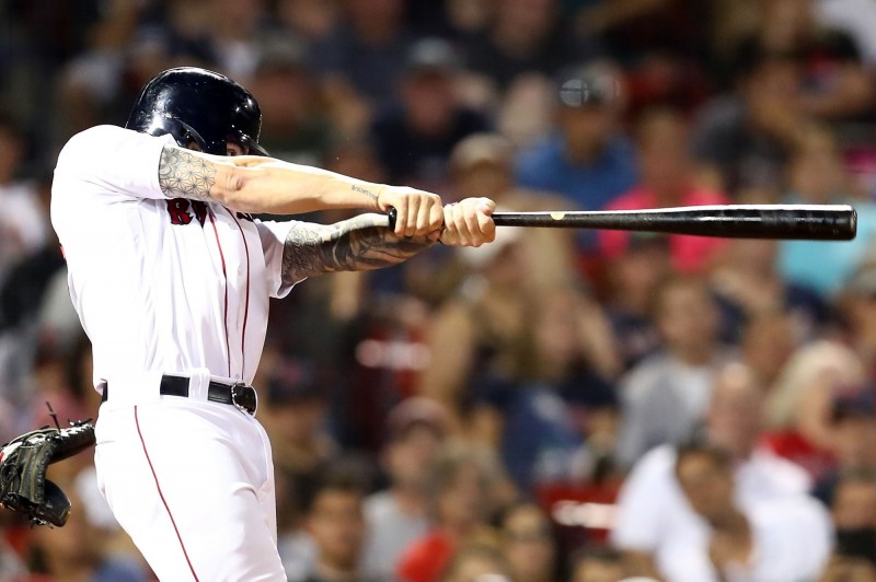 史威哈特敲再見二壘安。（法新社）