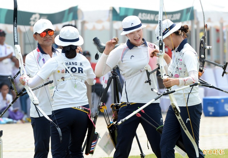 南韓奪金。（特派記者林正堃攝）