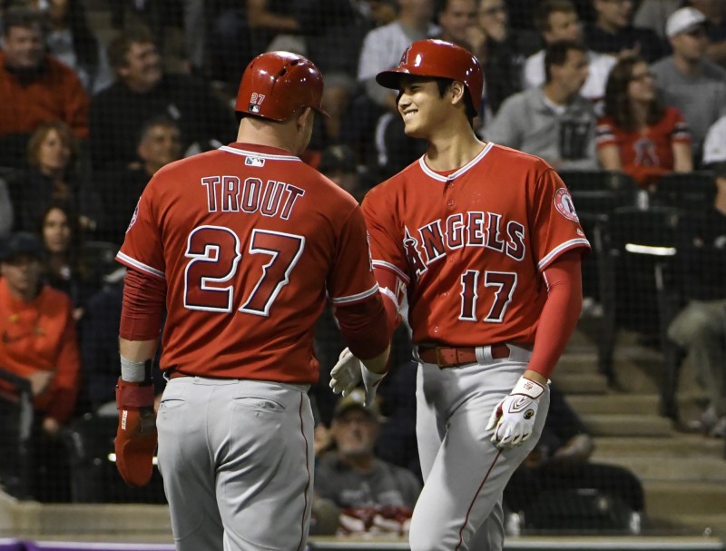 大谷翔平開轟。（美聯社）