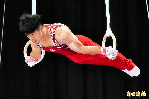 陳智郁在雅加達亞運吊環再次鍍銅，為國際賽最終戰畫下句點。（資料照，記者林正堃攝）