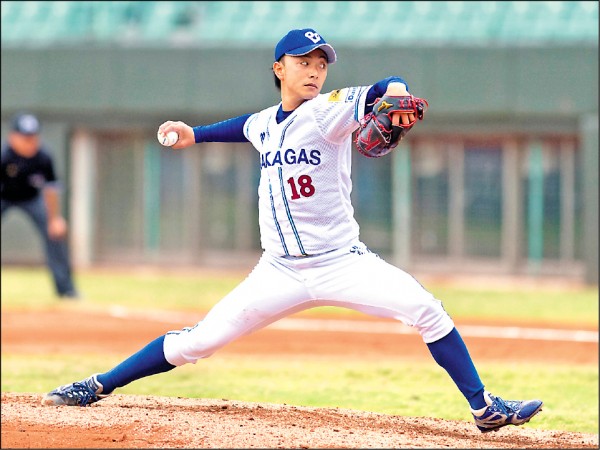 日本社會人的溫水賀一冬盟初登板。(中職提供) 日本社會人的溫水賀一冬盟初登板。(中職提供)