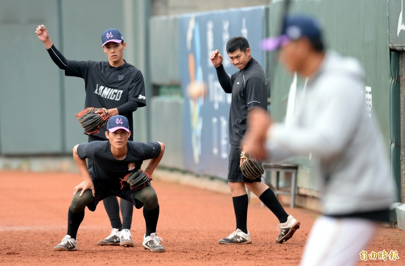 Lamigo 練球。（記者林正堃攝）