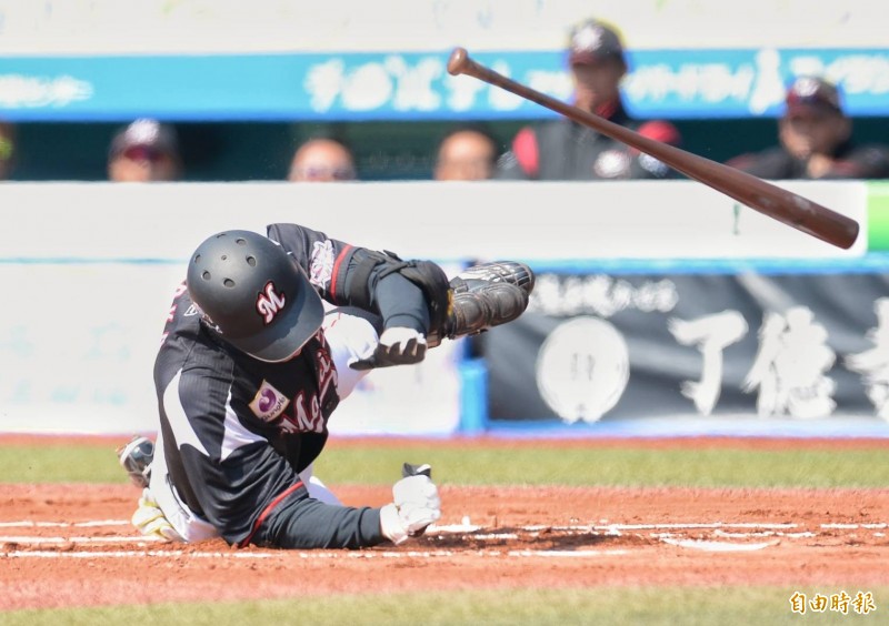 李茲開賽控球不穩，第一球對岡大海投出近身球。（特派記者林正堃攝）