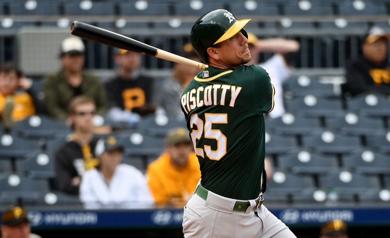 皮斯考提打回運動家第3分。（法新社）