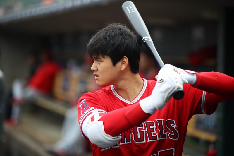 大谷翔平坦言前2戰9打席無打席讓他有點不安。（法新社）