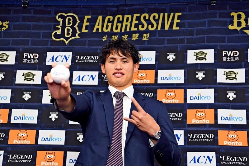 歐力士台灣投手張奕。（取自歐力士官方臉書）