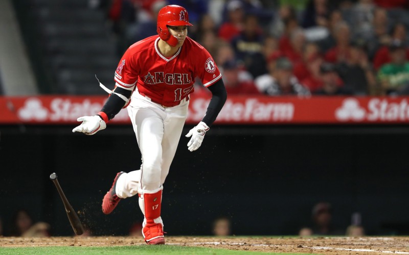 大谷翔平連三場敲安。（法新社）