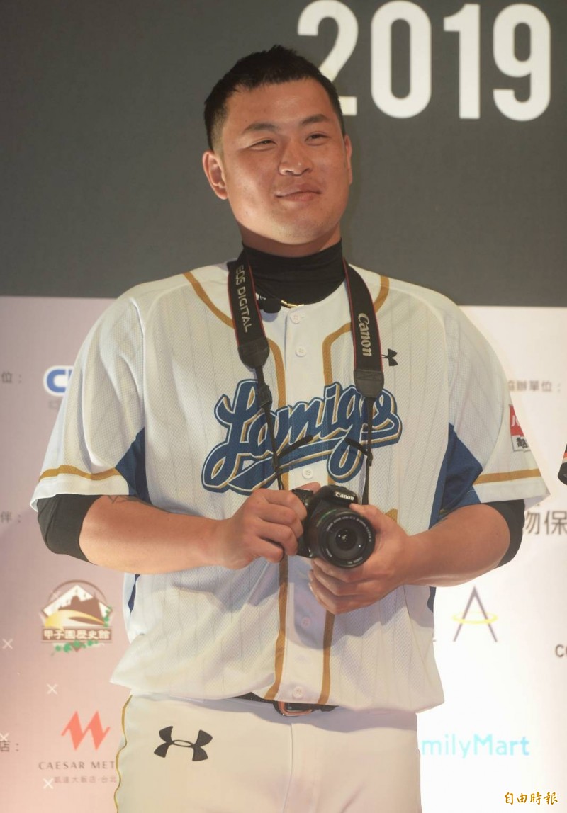 桃猿林泓育。（記者林正堃攝）