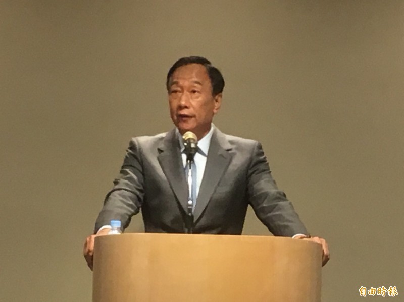 國民黨總統初選參選人郭台銘。（記者陳柔蓁攝）