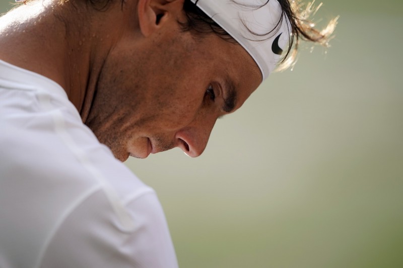 納達爾連續兩年在溫網四強止步。（歐新社）