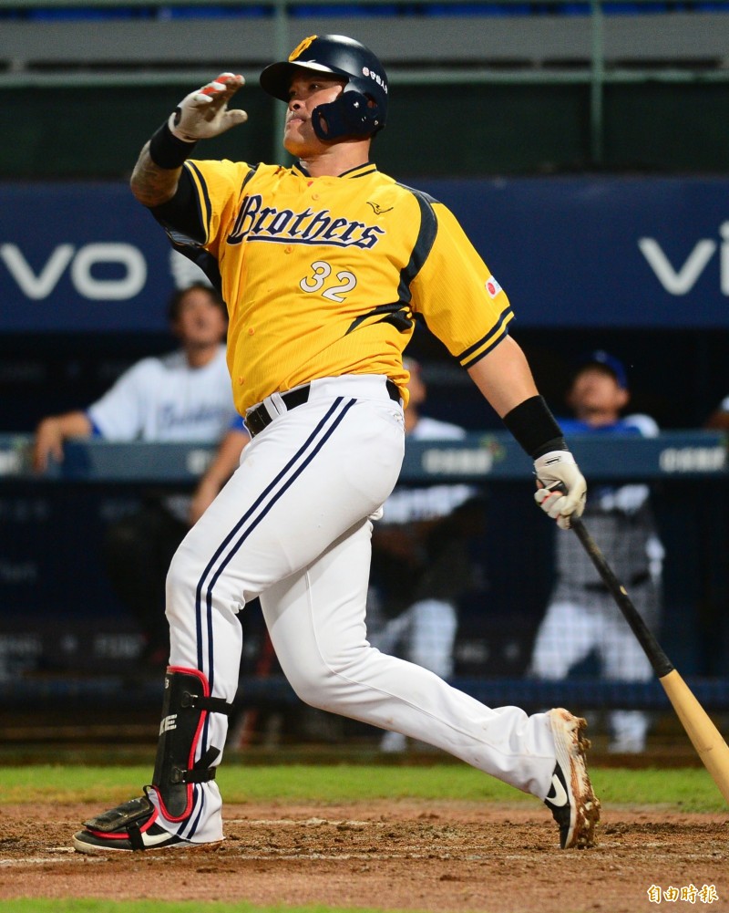 林智勝貢獻2分打點。（記者王藝菘攝）