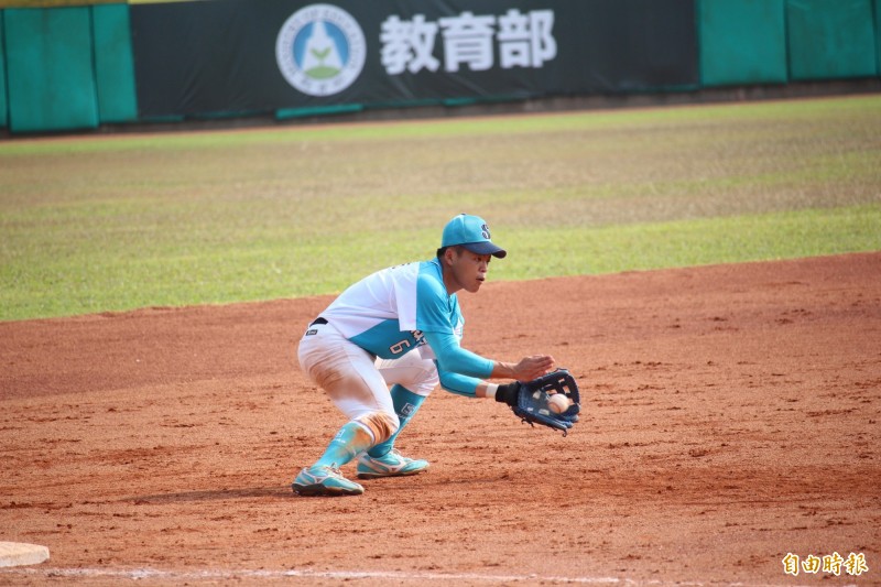 王順和三壘守備。（記者羅志朋攝）