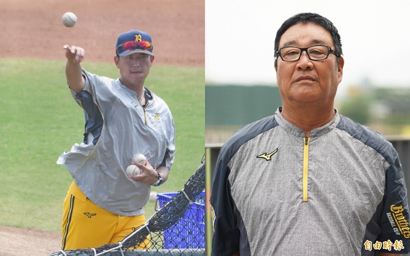 王建民、藤田學。（記者黃志源攝）