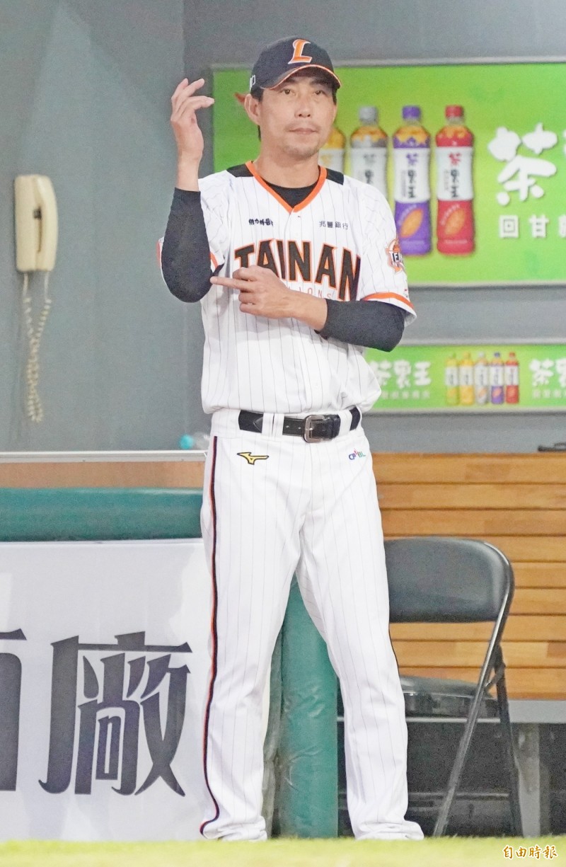 統一獅總教練林岳平。（記者黃志源攝）