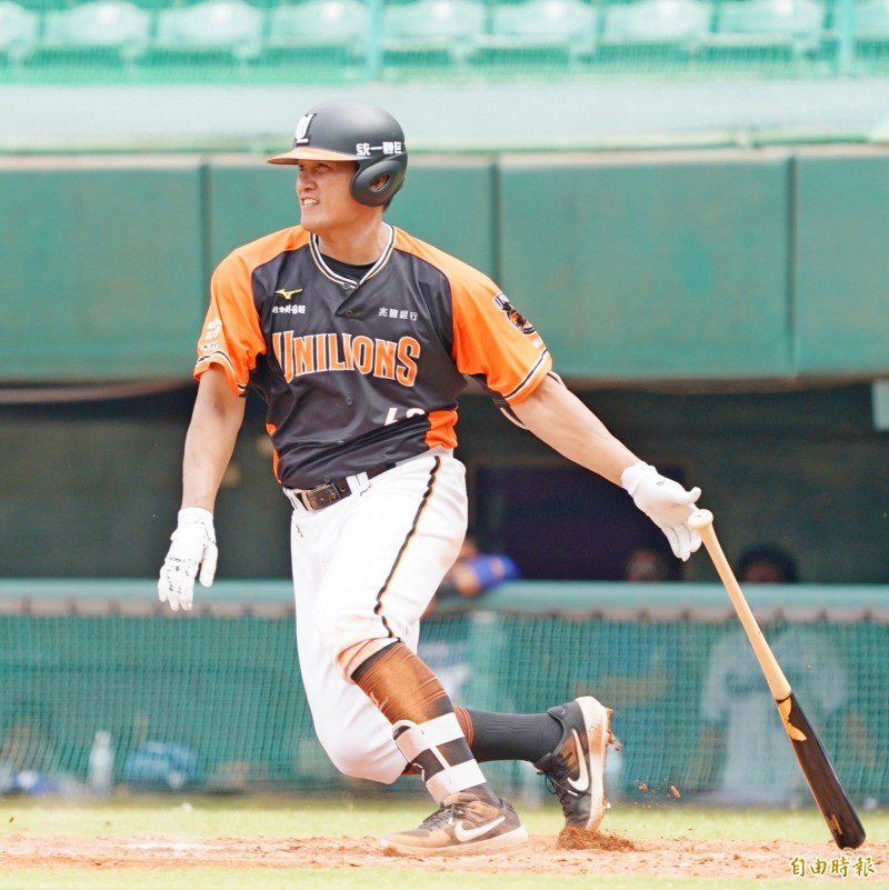 統一二軍高國慶擊出2支安打。（記者黃志源攝）
