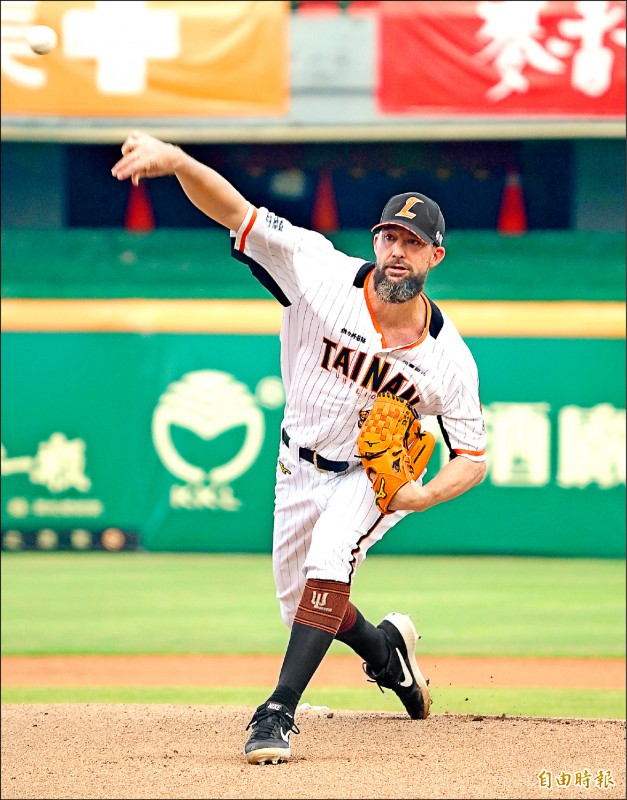 羅里奇昨先發6局失3分,慢慢找回狀態。(記者黃志源攝) 羅里奇昨先發6局失3分,慢慢找回狀態。(記者黃志源攝)