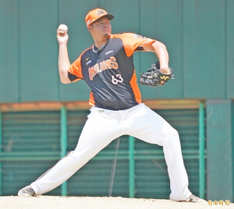 統一二軍先發投手洪心騏。（記者黃志源攝）