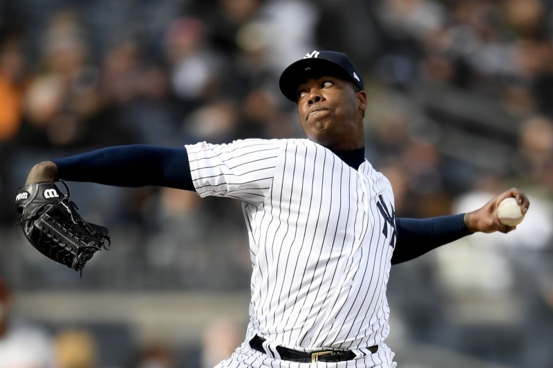 洋基隊終結者查普曼。（資料照，法新社）