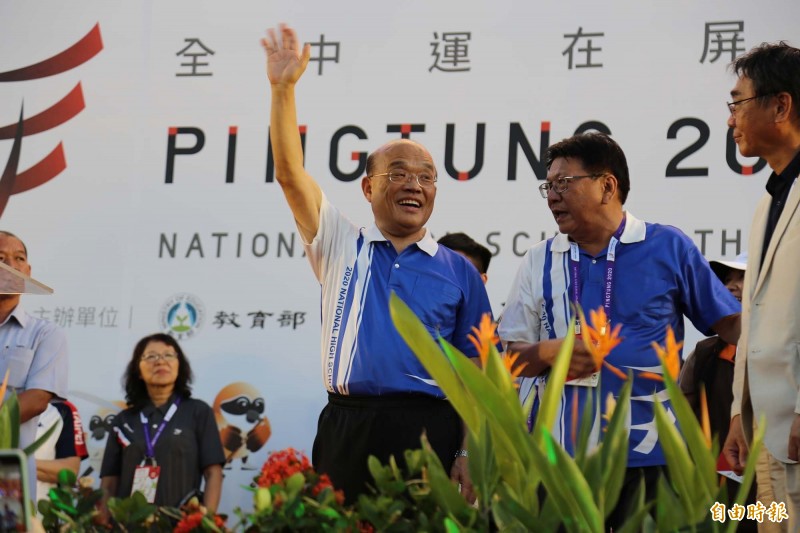 行政院長蘇貞昌大讚台灣是「亂世中的福地！」（記者邱芷柔攝）