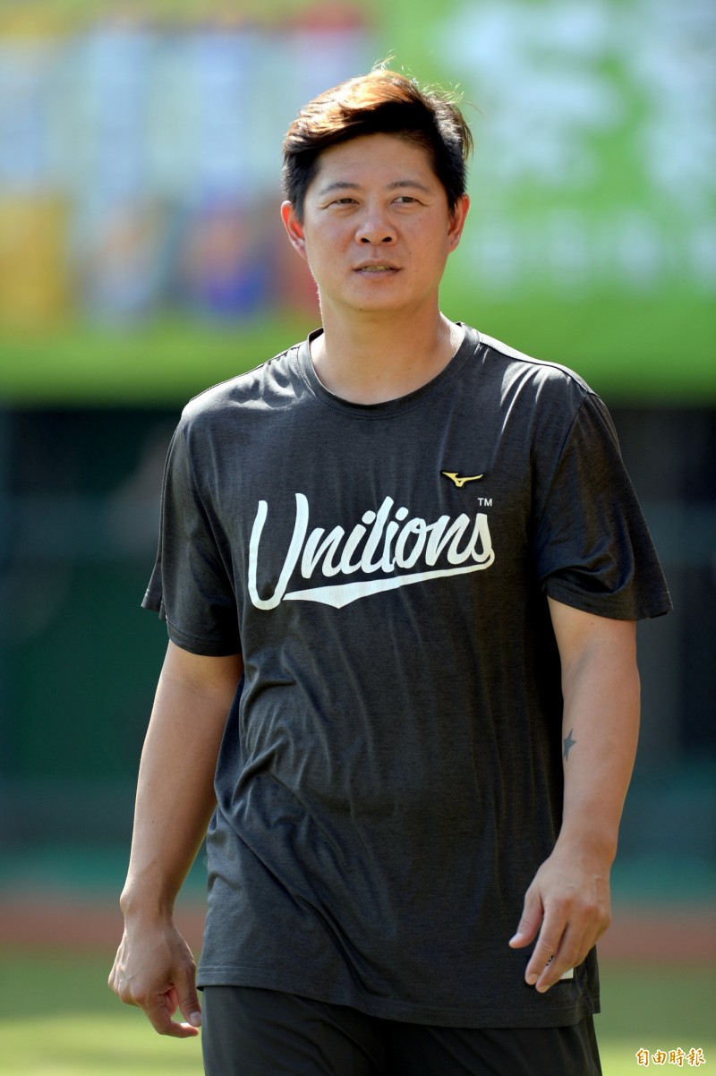 統一獅投手林其緯。（記者林正堃攝）