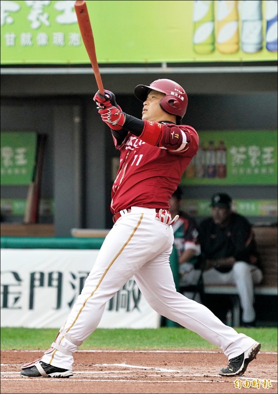 林泓育今年得點圈打擊率僅2成53、3轟、40分打點。
(記者黃志源攝) 林泓育今年得點圈打擊率僅2成53、3轟、40分打點。
(記者黃志源攝)