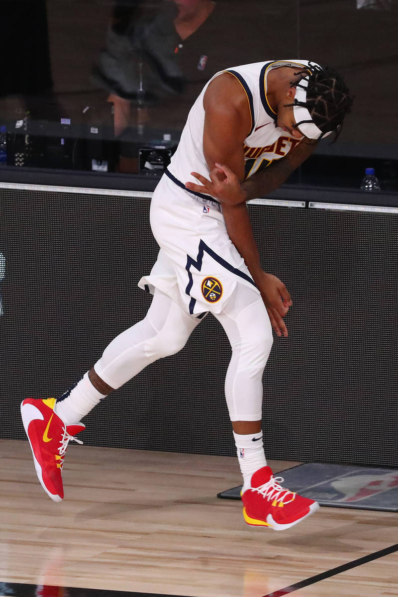 金塊後衛G.哈里斯末節連飆三分球穩定戰局。（今日美國）