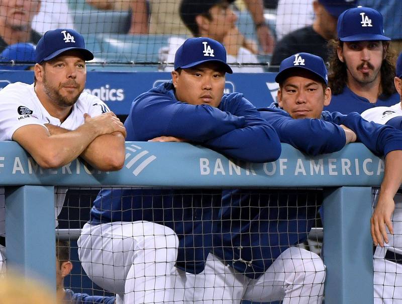 希爾（左起）、柳賢振、前田健太離開道奇後今年分別助隊打進季後賽。（資料照，法新社）