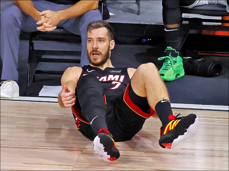 熱火卓吉奇因傷今天出賽存疑。（法新社）