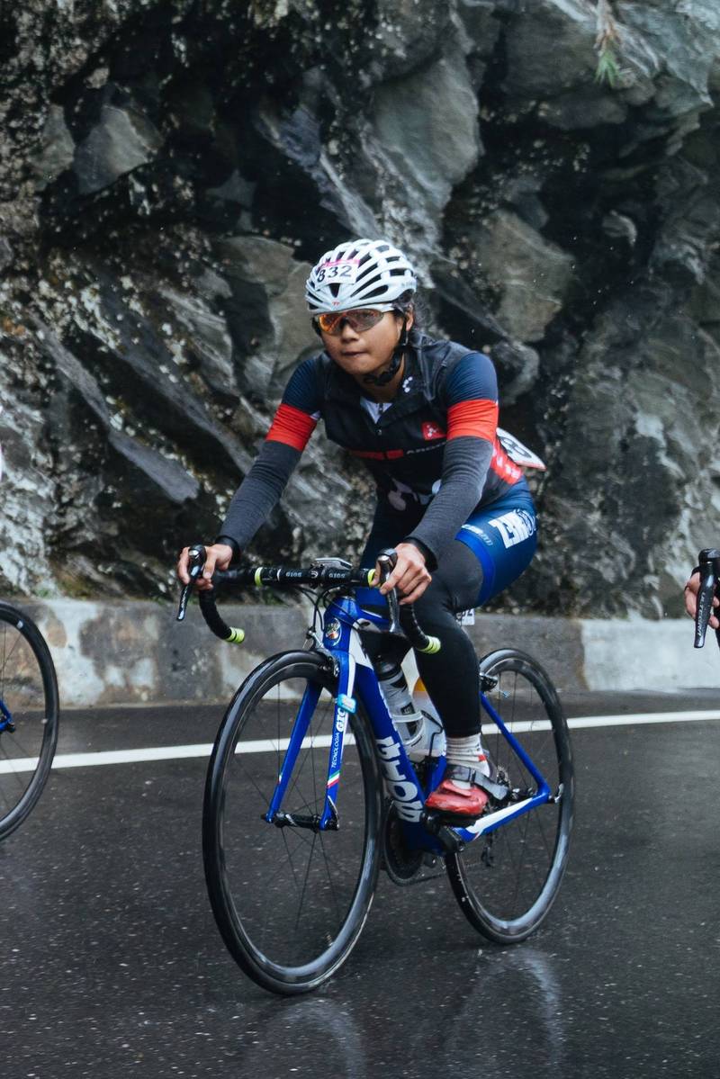 鐵人三項亞運國手郭家齊首度挑戰KOM就一鳴驚人。（全國自行車騎士協會提供）