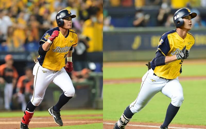 岳東華、岳政華合寫紀錄，史上首次兄弟同局開轟。（記者廖耀東攝）