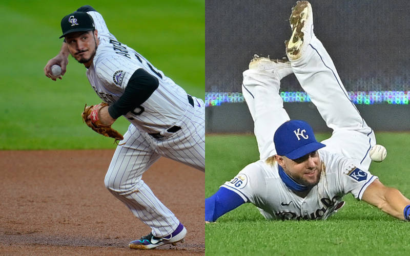 艾倫納多（左）、戈登榮獲今年白金手套獎。（資料照）