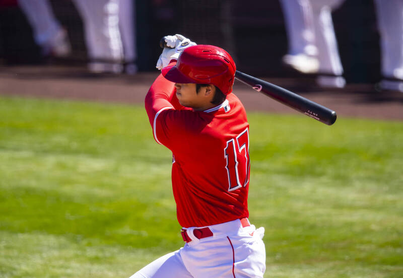 大谷翔平本季熱身賽初亮相繳雙安。（今日美國）