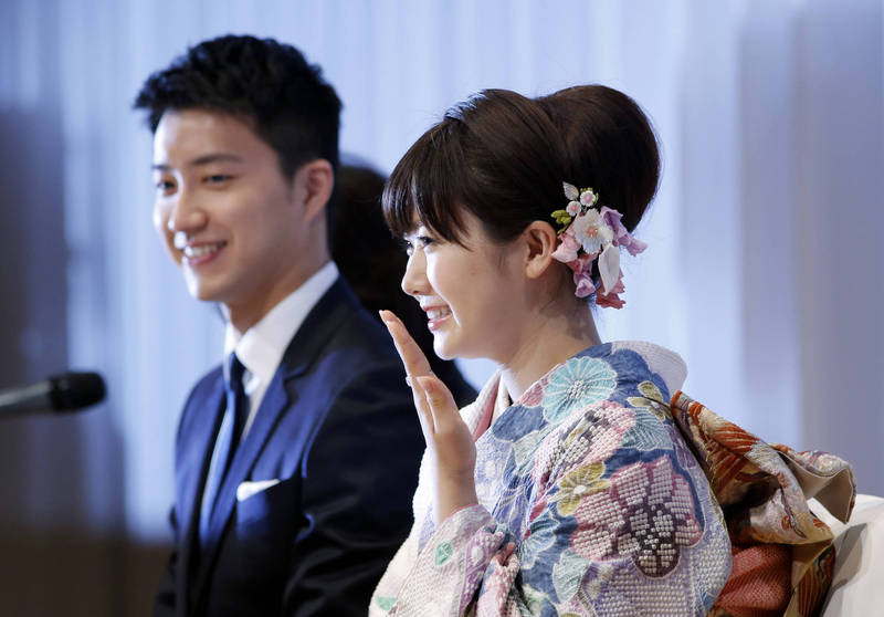 江宏傑、福原愛。（資料照，美聯社）