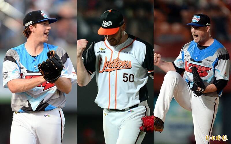 統一獅洋投猛威爾、泰迪和布雷克。（資料照）