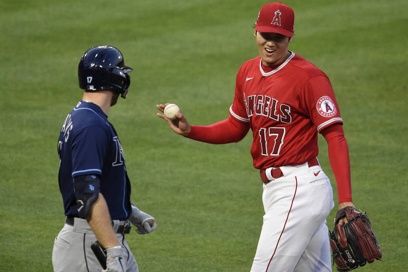大谷與米德斯。（USA TODAY Sports）
