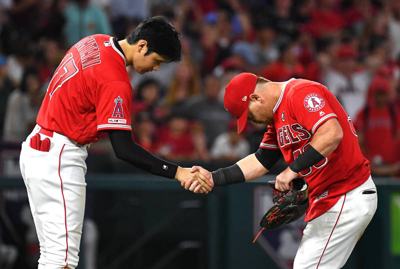 大谷翔平與卡胡。（資料照，USA TODAY Sports）