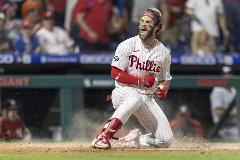 哈波上演場內全壘打。（美聯社）