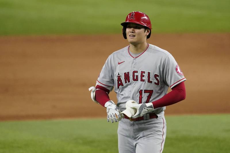 大谷翔平3打數無安打。（美聯社）
