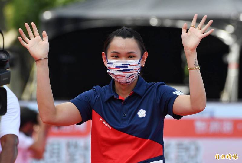 戴資穎現身紅毯。（記者林正堃攝）