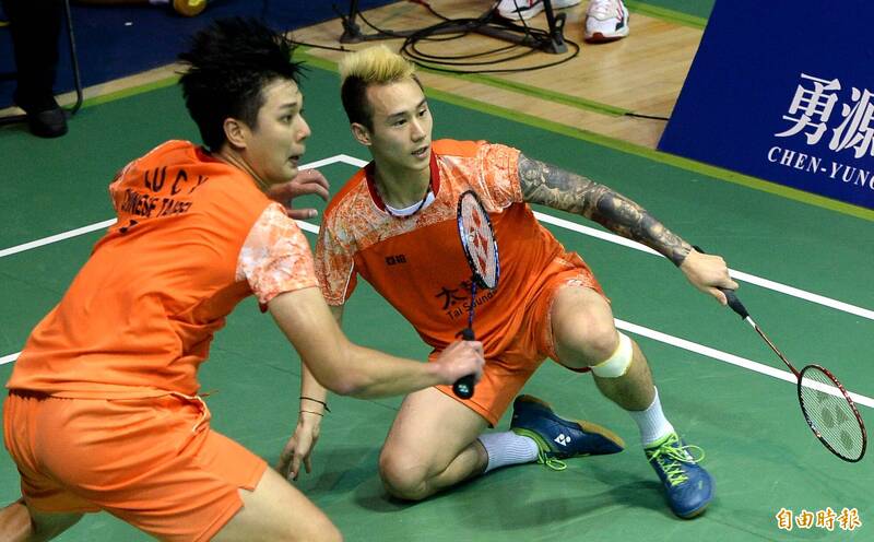 楊博涵和盧敬堯今天在湯瑪斯盃世界羽球男團錦標賽，力退阿赫桑／馬丁，台灣隊晉級還保住一線生機。（資料照，記者林正堃攝）