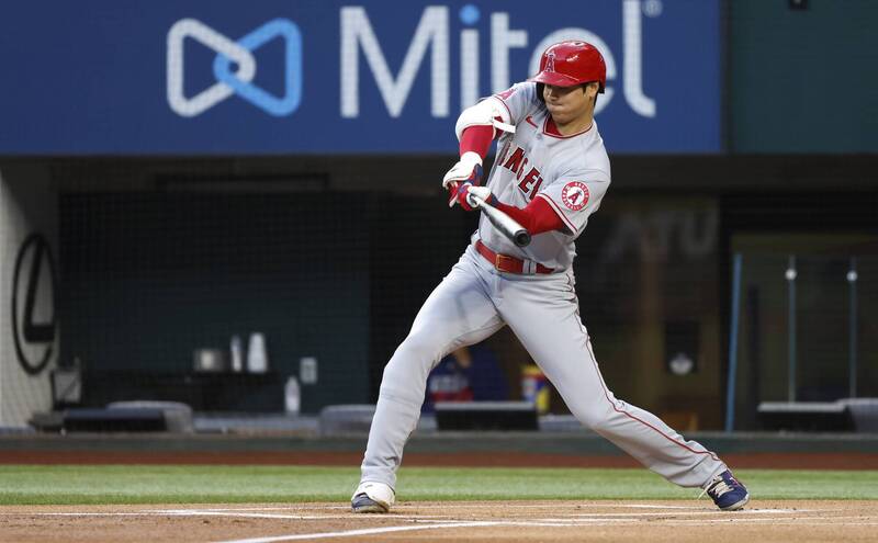 大谷翔平連4戰敲安。（法新社）