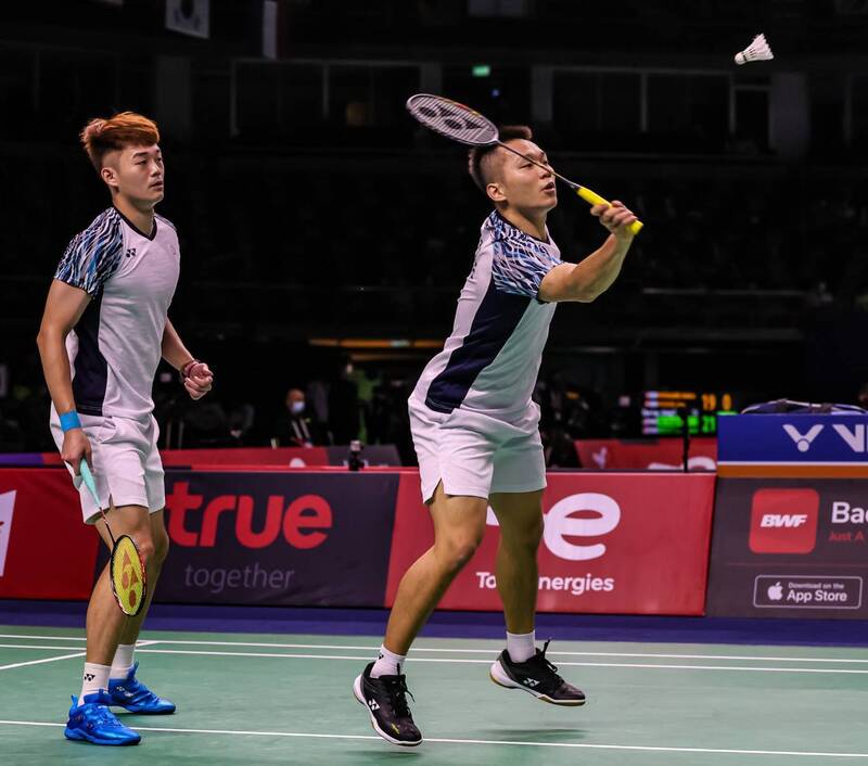李洋／王齊麟搶下第2點，幫助台灣男團搶先聽牌。（Badminton Photo提供）