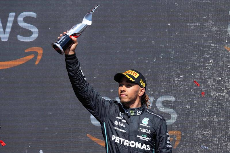 漢米爾頓拿下第3。（法新社）