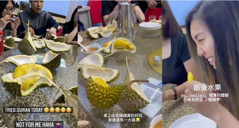 周天成大嗑榴槤。（取自IG）